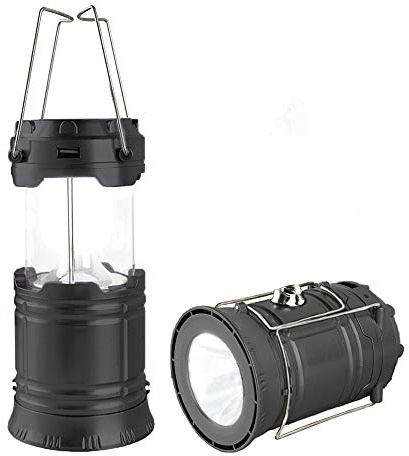 Linterna LED para camping, linterna solar y recargable, luz plegable y portátil para uso diario, campamento, senderismo, pesca nocturna, emergencia, huracanes, tormenta