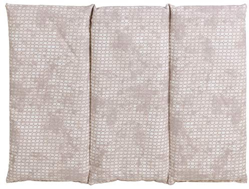 Coussin aux pépins de raisin - Taille 40x30-3 compartiments - shabby chic gris-beige - Coussin thermique - Coussin aux graines - Compresse froide -
