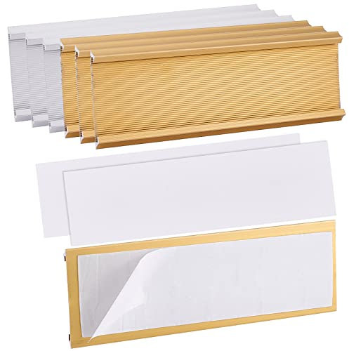 nbeads 6 Pcs Plaque de Porte Aluminium, 6x18 cm Support Plaque Signalétique Bureau en Aluminium Bureau Porte Nom Plaque Support Adhésif Mural Plaque pour Salle de Réunion Bureau Décor Maison