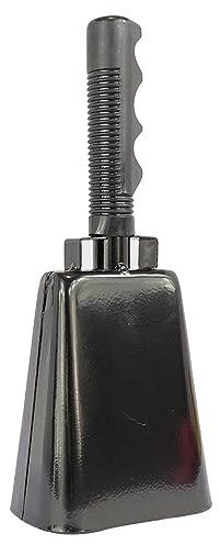 Clicitina Kuhglocke mit Griff, Metall, Kuhglocken, Geräuschmacher, kupferfarben, große Hand, Kuhglocke, Alarmglocke, für Sport, Schule, Spiele, Veranstaltungen, Bauernhof, UJu765 (A, Einheitsgröße)