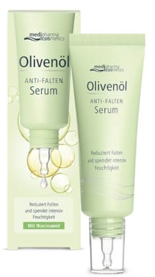 Olivenöl Anti-Falten Serum von medipharma cosmetics I Reduziert Falten & spendet Feuchtigkeit I Wirkt mit Soforteffekt I Ultraleichte Formel für ein angenehmes Hautgefühl I 30ml