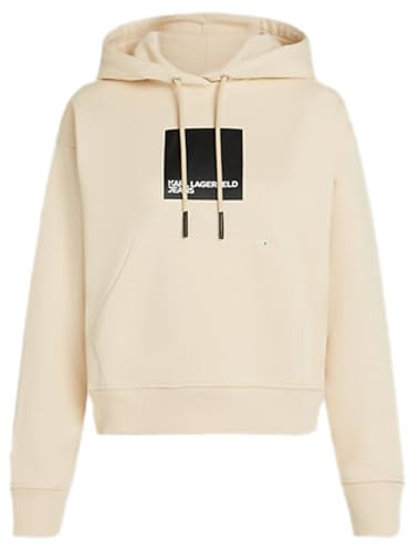 KARL LAGERFELD JEANS Mujer Regular Box Logo Hoodie ceniza de madera XS