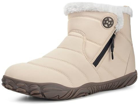 Botas Barefoot Hombre Mujer Botines de Nieve | Cálidas Forradas, Zero Drop Soles, Minimalista Zapatos, Cómodas, Antideslizante