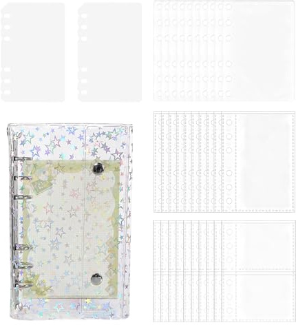 Klistermärken förvaringsbok – klistermärke pärm organiserare | 40 ark PVC tomt släpppapper | klar album mapp klippbok, klistermärken organiserare pärm bok för planerare journal visning kort fil