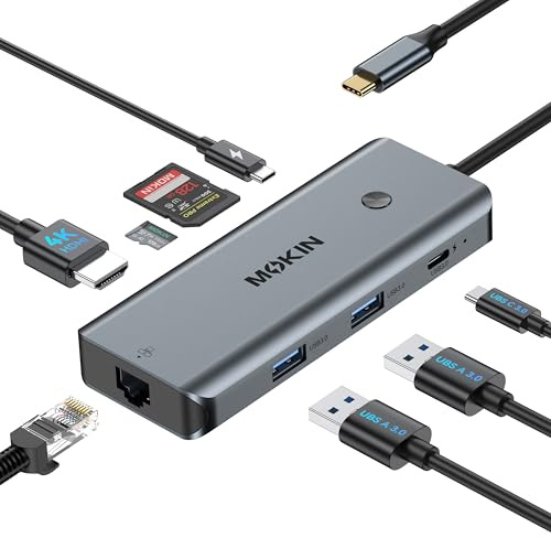 MOKiN USB C Hub for MacBook Pro/Air, Mac Dongle with USB C HDMI Adapter