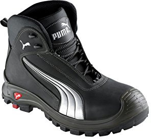 Puma Safety Shoes Cascades Mid S3 HRO SRC, Puma 630210-202 Unisex-Erwachsene Sicherheitsschuhe, Schwarz (schwarz/weiß 202), EU 42
