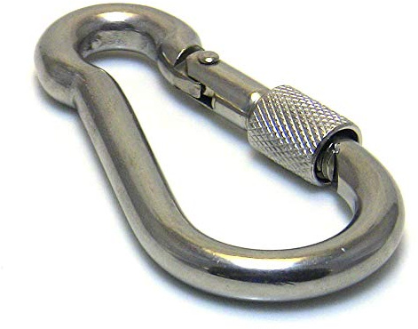 1 Stk. Karabinerhaken Edelstahl Rostfrei mit Verschluss Karabiner Niro AISI 316 V4A 50-120mm (6 x 60)