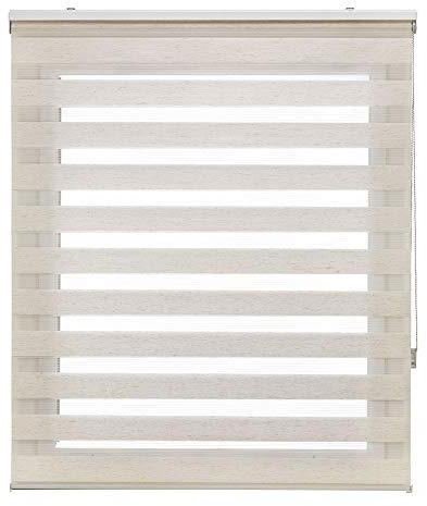 Estoralis - Shae - Estor Enrollable Doble Tejido, Noche y día, Crudo, 170 x 250 cm