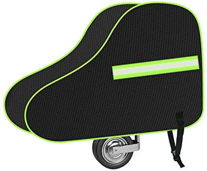 URAQT Tow Hitch Cover, Universal Waterproof Caravan Hitch Cover With Strap, Drawbar Trailer Protector with Reflective Strip, Suitable for Campervan and Caravan (Black/Green)