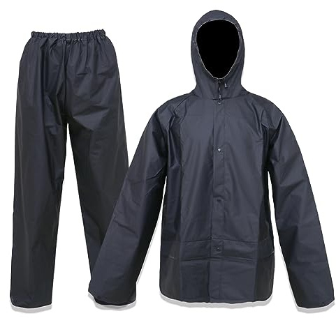 Rain Suits for Men Women Waterproof, Breathable Rain Coats Durable Ultra-Lite Rain Gear Waterproof(Black,XXL)