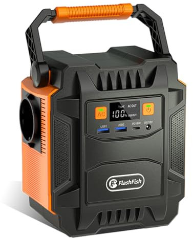 FF FLASHFISH Generateur Électrique portable 172,8 Wh, Générateur Solaire 200W/230V Batterie de Secours avec AC/DC/USB/LED, Groupe Éléctrogène Silencieux pour panne de courant à la Maison,Extérieur