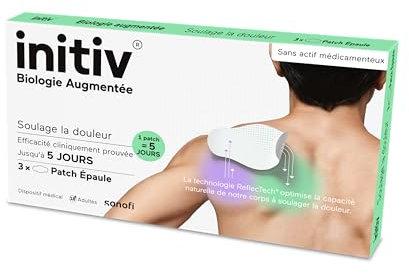 Initiv Patch épaule – Soulage la douleur jusqu’à 5 jours – Dispositif Médical – Patch résistant à l’eau, sans effet chauffant, ni refroidissant - Boîte de 3 patchs - Sans actif médicamenteux - Adultes