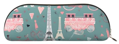 Trousse da donna con stampa di rottweiler, borsa per cosmetici, trousse da viaggio, trousse per articoli da toeletta, Romantico Parigi Torre Eiffel Bicicletta, One Size