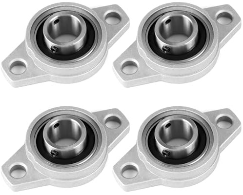QWORK® 4 stycken stående lager, flänslager, höljslager, 20 mm innerdiameter, zinklegering våglager för axel och växel