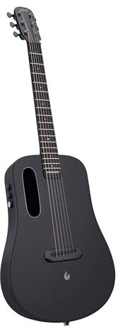 LAVA ME Air Portable Carbon Fiber Electro-Acoustic Guitar: Ultra Thin Light, Honeycomb Bionic, Magnetic Pickup, Onboard Effects, Built-in Truss Rod (Black)