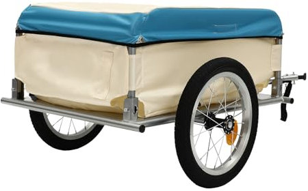 Remolque para bicicleta, remolque de carga, remolque de aluminio, carga de 50 kg, gran espacio de almacenamiento para bicicletas de montaña, tejido de PVC impermeable, fácil montaje