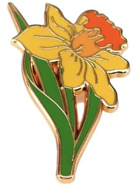 Broche en forme de jonquille en forme de fleur de jonquille pour femme, sac à dos, bijoux romantiques S5Z8, 1PCS