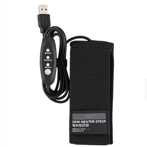 Riscaldatore per lenti USB – Striscia riscaldante USB per riscaldamento a scongelamento con regolatore di temperatura, prevenzione della condensa, impedisce la rugiada, per obiettivi della