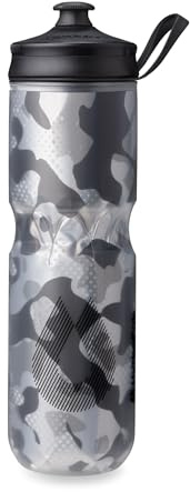 HydraPak | Polar Bottle - Polar Sport Insulated Water Bottle - BPA-Free, Sport & Bike Squeeze Bottle with Handle (Contender Black, 700ml / 24oz)