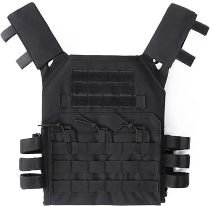 Lishuyeh Gilet Airsoft Gilet de paintball de protection rembourré Léger et respirant Sports de plein air Gilet Molle réglable pour la chasse Entraînement Cosplay Costumes