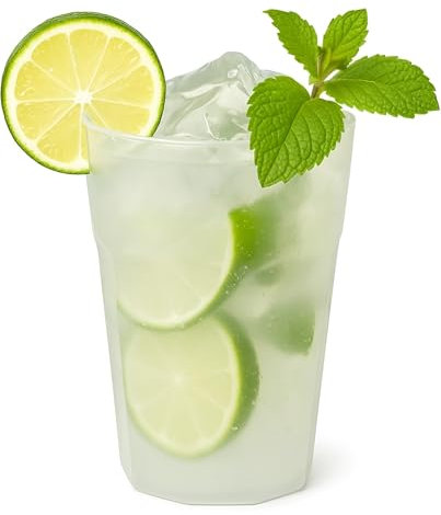 Silverkitchen Lot de 50 gobelets à cocktail réutilisables de 0,3 l, en plastique, empilables, passent au lave-vaisselle, pour cocktails et long drinks, sans BPA, avec trait de repère - Fabriqué en