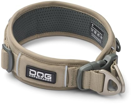 DOG Copenhagen Urban Explorer 3.0 Dog Collar - Padded, Refelctive, and Lightweight Comfortable Collar for dogs, Desert Dune, Extra Small