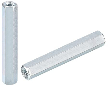 sourcing map 12pcs M6x10x60mm Coupling Nuts - Galvanized Carbon Steel Hex Threaded Rod Coupler for Furniture, Electronic, Industrial