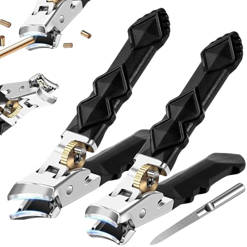 2025 New Nail Clippers,Nail Clippers with Safety Lock for Thick Nails,Ultra-Sharp Large Wide Jaw Opening Toenail Cutter for Elderly Seniors (Mix)