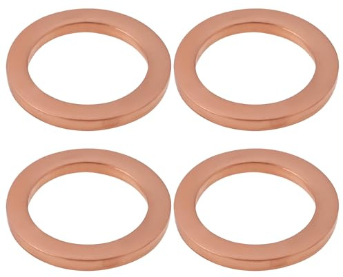 Briny River 4 sellos de tornillo de drenaje de aceite de motor 90430-14M09 compatibles con Yamaha F25A, F25D, FT25B