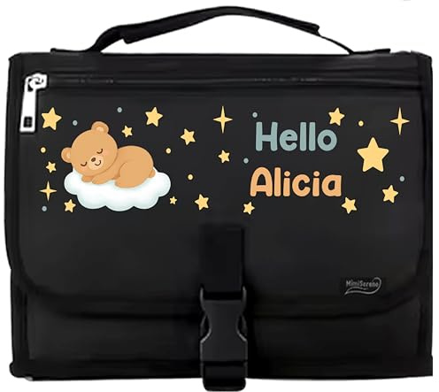 Cambiador de Bebé Portátil Impermeable - Alfombrilla de Cambio de Pañales Plegable y Compacta para Viajes y Salidas - Personalizado