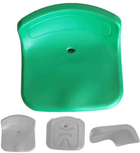 Cojines de asiento de estadio de plástico de alta densidad con agujeros de ventilación, resistentes a la intemperie, para auditorios y cafeterías, cómodos asientos deportivos (verde)
