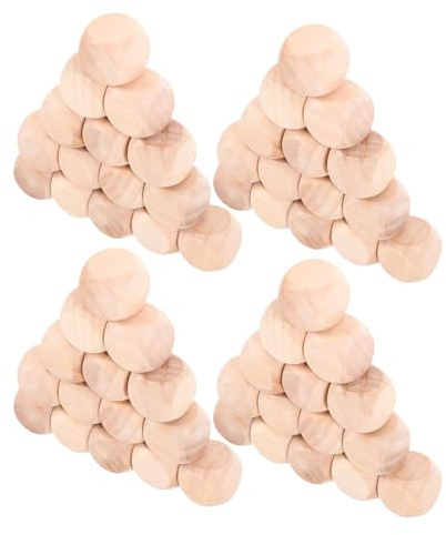 VICASKY 50 pezzi Dadi in Legno con Facce Lisce e Angoli Arrotondati Blocchi Grezzi per Progetti Fai da Te Dadi Personalizzabili per Giochi da Tavolo e Decorazioni Artigianali