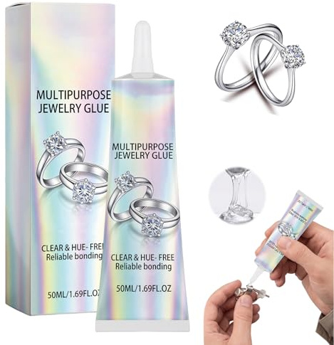 Jewelry Glue for Making and Repair, Strong Clear Waterproof Adhesive for Gems, Pearls, Rhinestones, Metals, Glass, and Ceramics