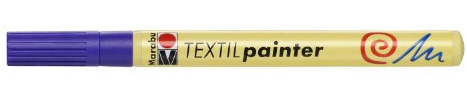 Marabu 01160003251 - Textil Painter violett 251, Strichstärke ca. 1 - 2 mm, Stoffmalstift für helle Stoffe, auf Wasserbasis, weicher Griff, waschbeständig bis 60°C, lichtecht, einfache Anwendung