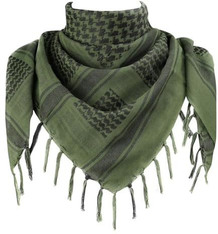 Explore Land Cotton Shemagh Keffiyeh Tactical Desert Military Scarf Neck Head Wrap with Tassel for Men Women