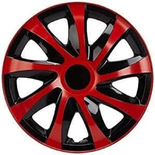 NRM KO237 Radzierblende Draco CS, Schwarz/Rot, 13 Zoll, 4er Set