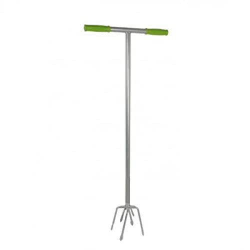 KINZO GARDEN Griffe de Jardin – Griffe Jarin Poignée Ergonomique – Griffe de Jardin Rotative Cultiver - Outillage de Jardin pour Mauvaises Herbes - 96 x 38 cm – Acier Robuste - Vert/Argent