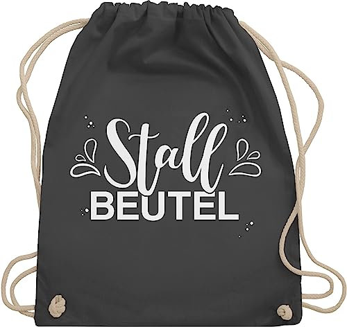 Turnbeutel Rucksack - Pferde - Taschen - Stallbeutel Lettering - Unisize - Dunkelgrau - stalltasche pferd pferdeliebhaber stall beutel pferdebeutel reiten sportbeutel pferderucksäcke pferdespruch