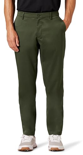 Amazon Essentials Pantaloni da Golf Elasticizzati dalla vestibilità Sportiva (Disponibili in Taglie Extra Forti) Uomo, Verde Oliva Scuro, 38W / 29L