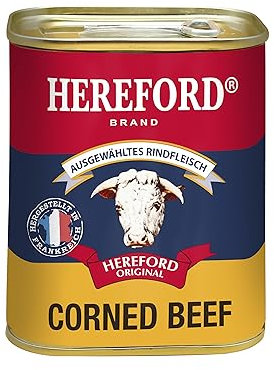 Hereford Corned Beef 200 g I gepökeltes Rindfleisch zerkleinert und in eigenem Saft gekocht I original Hereford Corned Beef I ausgewähltes Rindfleisch
