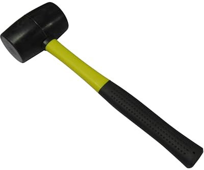 Rubber Mallet Hammer Fibreglass Handle (8oz - 32oz Soft Grip Paving Tiling Tool Camping) (8 oz)
