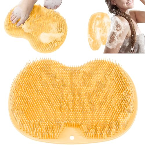 Spazzola per Massaggio da Bagno in Silicone, Scrubber Piedi e Schiena, Tappetino Massaggiante Pulizia per Esfoliare, Circolazione Sanguigna