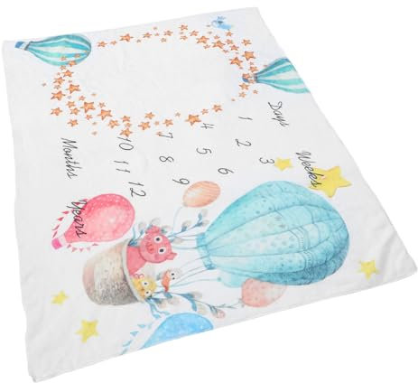 HOMSFOU Monatsmeilenstein-Decke Aus Farbige Fotohintergrunddecke Für Babyfotografie Kuscheldecke Für Neugeborene Requisiten Für Erinnerungsfotos