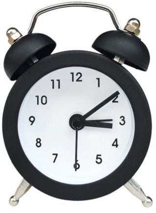 Tomedeks Sveglia Analogica Vintage Classic,Sveglia al Quarzo,Mini Sveglia per Bambino,Classico Orologio a Campana Doppia,Alarm Clock,Alimentato da Batterie a Bottone