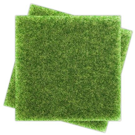 Dreamil Mini Erba Artificiale - 15x15cm Tappetino d'Erba Finta, Miniature Erba Decorazione, Anti-UV e Anti-Usura, Ideale per Decoração Interiore, Giardini Mini, Dollhouse e Centerpiece, (2Pezzo)