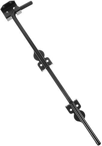 HOMOCONO Heavy Duty 18-inch Gate Latch Slide Bolt with Thickened Solid Steel Drop Rod, Black Powder Coated Rust-Resistant Lock for Wooden Fence Gates and Barn Doors