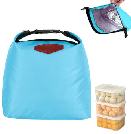 AWAVM - Bolsa de almuerzo con cremallera, bolsa de almuerzo portátil con cremallera, mini caja de almuerzo para el trabajo de viaje al aire libre