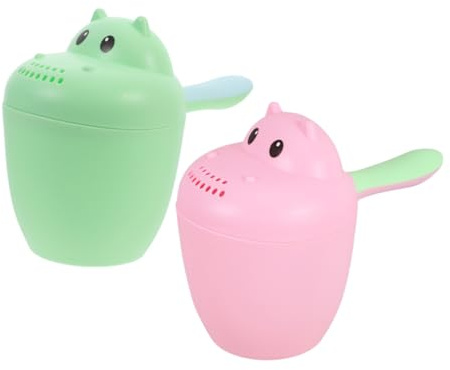 HONMEET 2 Tazas de Baño para Bebés Diseño Adorable, Hechas de Pp, Enjuagadores para Lavado de Cabello que Evitan el Agua Ojos, Ideales para Baño y Ducha