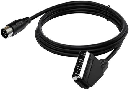 Avejjbaey professionell SCART till 8-stifts RGBs-kabel 28 AWG syrefria kopparkärnor brusreduceringar SCART Rgbs utgångskabel för retro spel