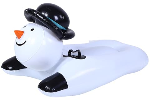 EMUKOEP Inflatable Snow Tube, PVC Winter Snow Sled, Fun Inflatable Snowman Tube for Kids and Adults, for Snowy Winter Days